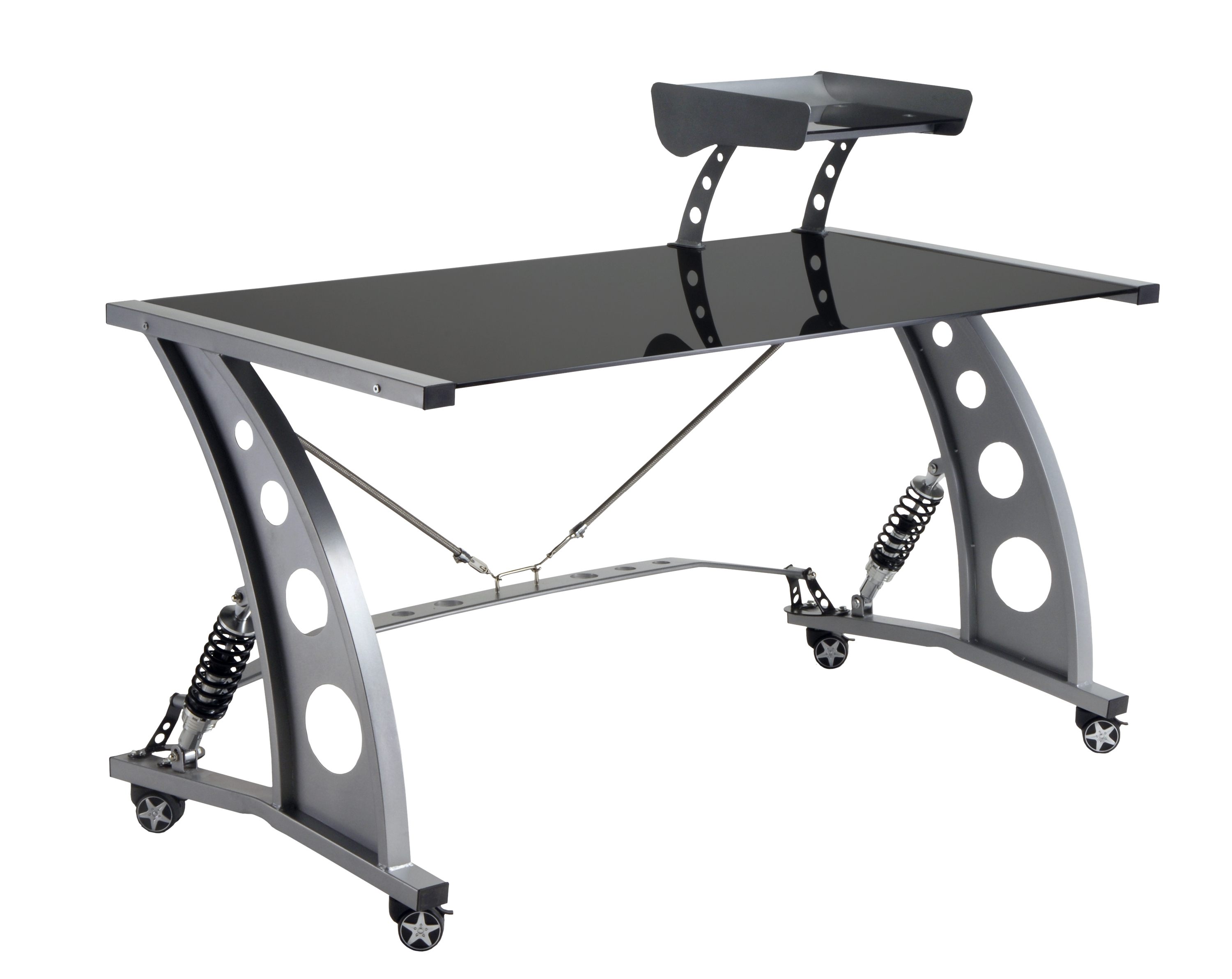 Intro-Tech Automotive, Pitstop Furniture, PDF2000B Spoiler Desk Black, Office Desk